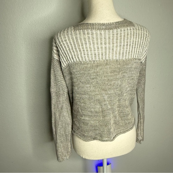 Soft Surroundings Wrap Around‎ Linen Sweater Gray White Womens - Picture 5 of 8